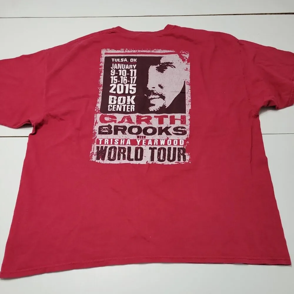 Garth Brooks Trisha Yearwood World Tour Bok Center T-Shirt Men XXL Gildan Cotton